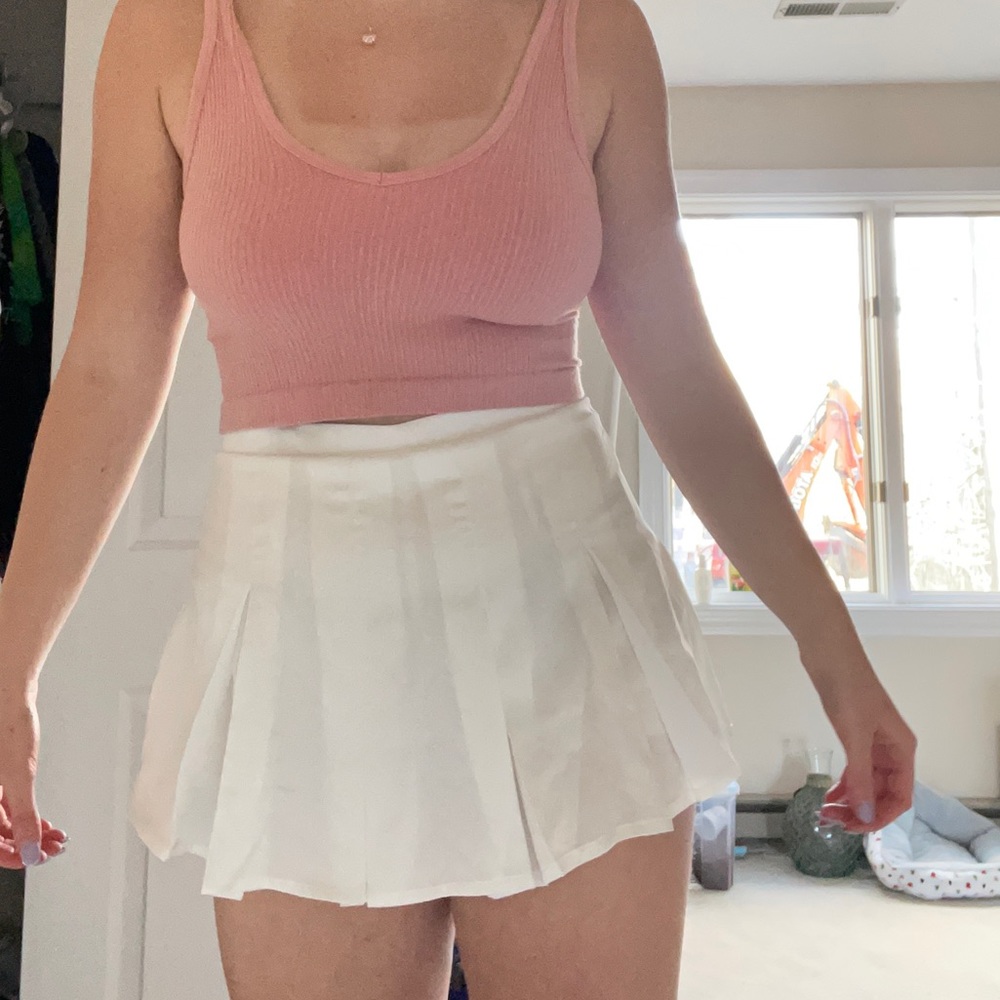white silk skirt